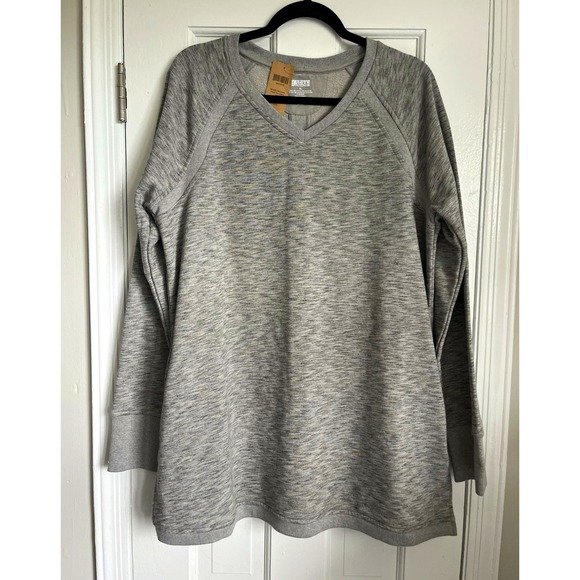 Duluth Trading Co. Tops - Duluth Trading Co Ooh-La-Loop Gray Heathered V-Neck Sweatshirt Women's XL
